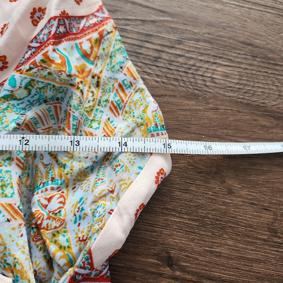 Free People Boho Wide Leg Jumpsuit 4 Retro Cottage Farmhouse Vacation Summer - Picture 7 of 8